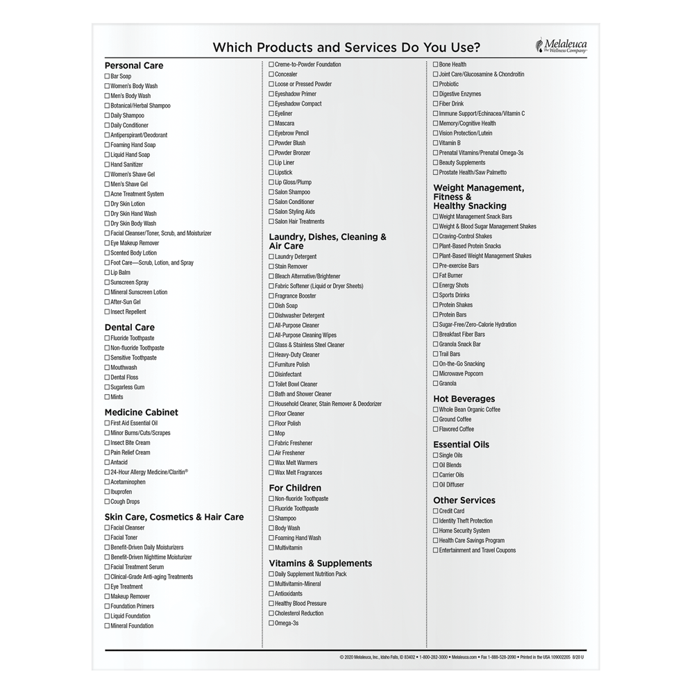 Which Products & Services FormWhich Products & Services Form